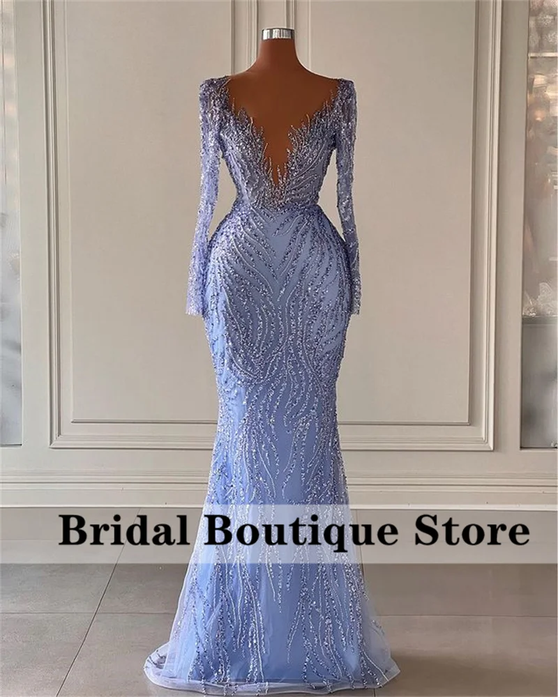 Elegant Crystal Mermaid Evening Dresses Sheer Neck Beading Sequins Wedding Party Gowns Celebrity Gowns Vestidos De Noche
Elegant Crystal Mermaid Evening Dresses Sheer Neck Beading Sequins Wedding Party Gowns Celebrity Gowns Vestidos De Noche