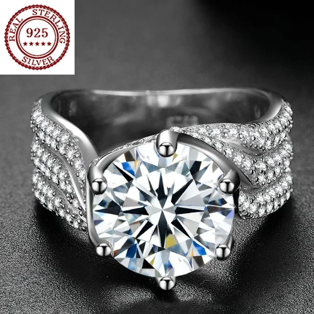 European and American Moissanite Rotating 3 Rows Twisted Flower 6 Claws Diamond Ring Wedding Female Jewelry Valentine's Day Gift
European and American Moissanite Rotating 3 Rows Twisted Flower 6 Claws Diamond Ring Wedding Female Jewelry Valentine's Day Gift