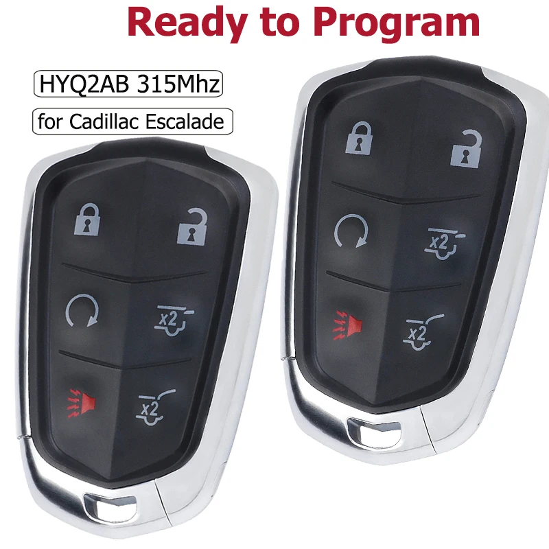 KEYECU 2x 315/433MHz HYQ2AB HYQ2EB ID46 Chip 6Button Smart Remote Car Key for Cadillac Escalade ESV 2015 2016 2017 2018 19 2020
KEYECU 2x 315/433MHz HYQ2AB HYQ2EB ID46 Chip 6Button Smart Remote Car Key for Cadillac Escalade ESV 2015 2016 2017 2018 19 2020