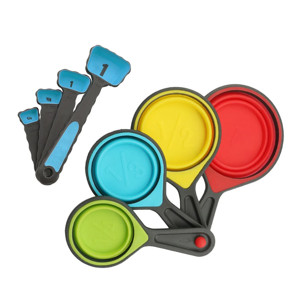 8 шт., Складные портативные силиконовые мерные чашки и ложки
8 шт., Складные портативные силиконовые мерные чашки и ложки