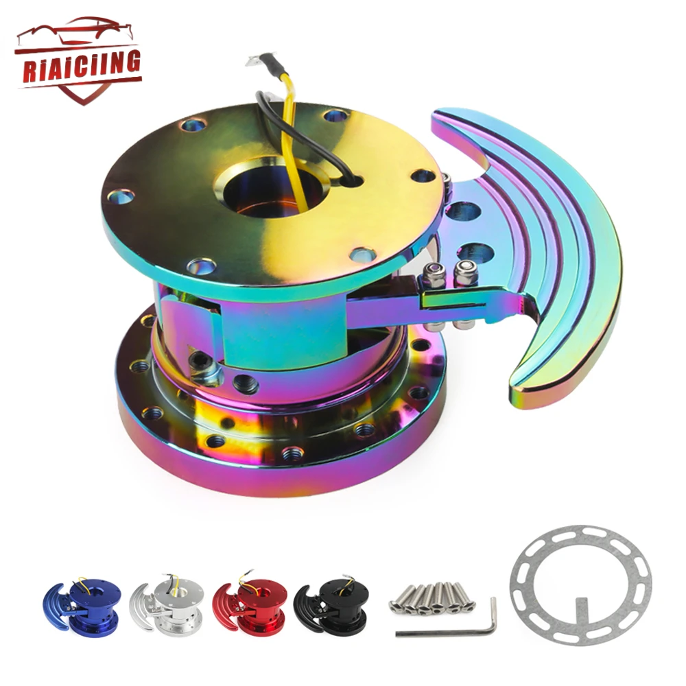 

Simple to install Universal Colorful Racing Steering Wheel Quick Release Hub Kit Adapter Body Removable Snap Off Boss Kit