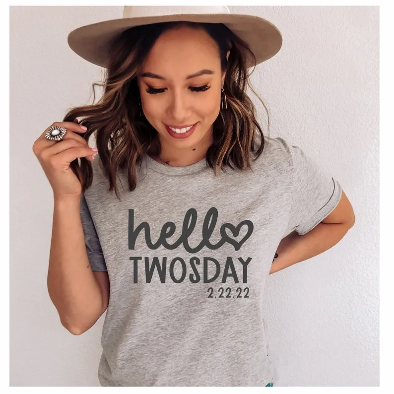 Happy Twosday Shirt Hello Twosday Shirts Tuesday 2-22-22 T-Shirt 100% Cotton O Neck Funny graphic Short-Sleeve tees women
Happy Twosday Shirt Hello Twosday Shirts Tuesday 2-22-22 T-Shirt 100% Cotton O Neck Funny graphic Short-Sleeve tees women