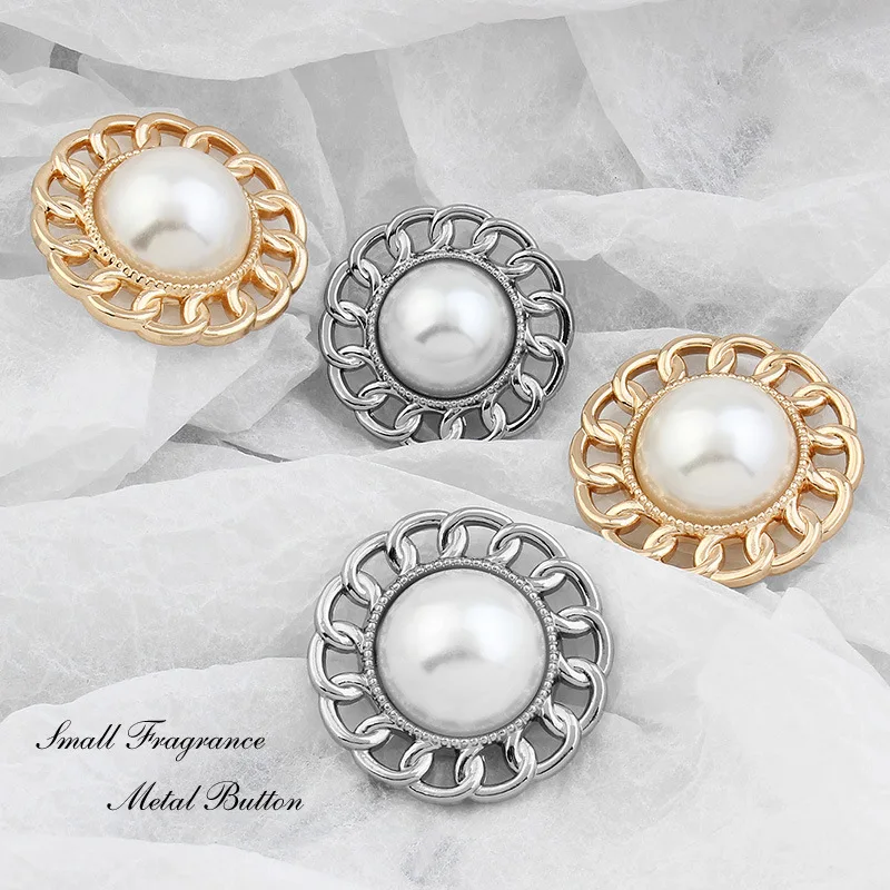 High Grade Pearl Button Women Exquisite Gold Silver Metal Button Cashmere Coat Creative Decor Accessories Sewing Buttons
High Grade Pearl Button Women Exquisite Gold Silver Metal Button Cashmere Coat Creative Decor Accessories Sewing Buttons