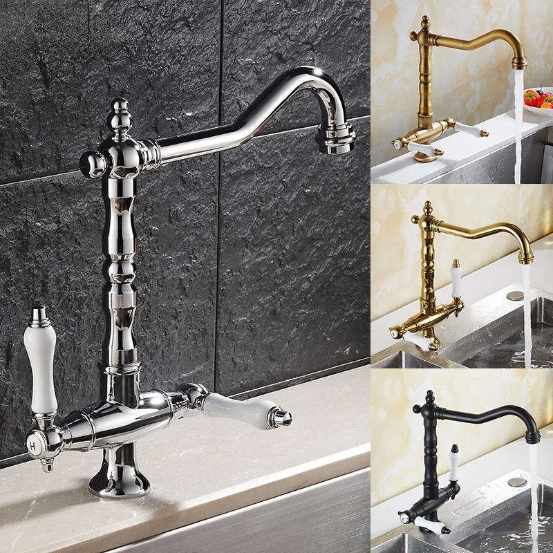 Faucets Deck Mounted Antique Cold Crane Faucet Hot Kitchen Sink Water Bronze Black Handle Kitchen Mixer Hole Single Dual
Faucets Deck Mounted Antique Cold Crane Faucet Hot Kitchen Sink Water Bronze Black Handle Kitchen Mixer Hole Single Dual
