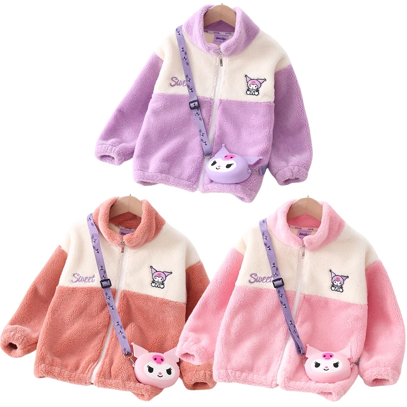 Детское пальто Sanrios с аниме-фигурками из мультфильма Kuromi, с вышивкой, милое зимнее теплое плотное пальто на молнии для девочек, куртка
Детское пальто Sanrios с аниме-фигурками из мультфильма Kuromi, с вышивкой, милое зимнее теплое плотное пальто на молнии для девочек, куртка