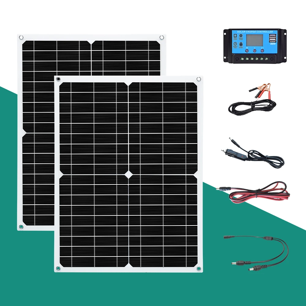 100W / 30W Solar Panel USB DC Connectors 18V 12V 5V Power Battery Charger for Automotive Motorcycle Tractor Boat RV Batteries
100W / 30W Solar Panel USB DC Connectors 18V 12V 5V Power Battery Charger for Automotive Motorcycle Tractor Boat RV Batteries