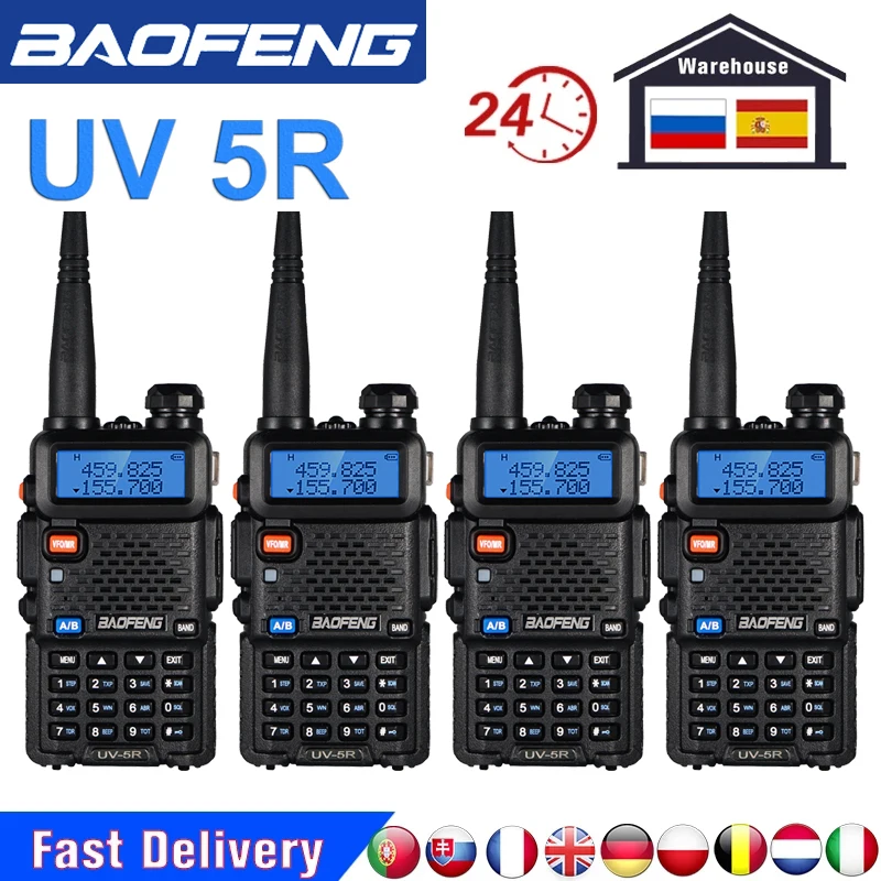 

4PCS Baofeng UV-5R Amateur Radio Portable Walkie Talkie Pofung UV 5R 5W/8W VHF/UHF Radio Dual Band Two Way Radio UV5r CB Radios