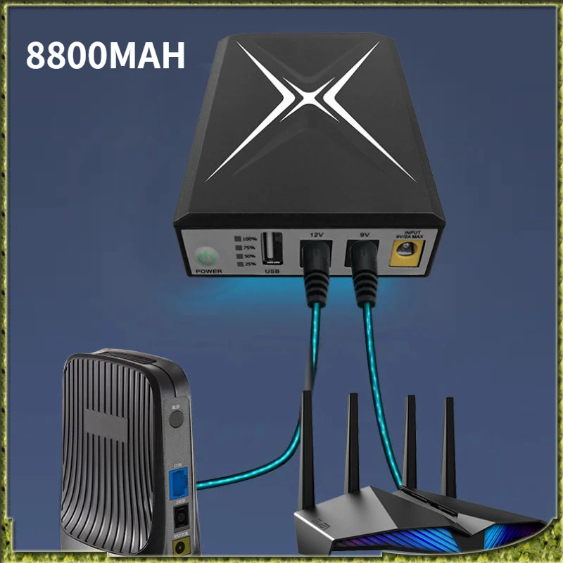 

Mini UPS Equipment 8800MAH Backup Power Supply Portable Uninterrupted 18M 5V 9V 12V Monitoring WIFI Router UPS DC Power Supply