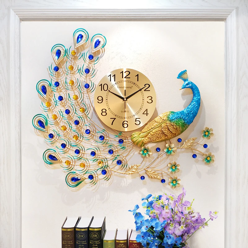 Large Peacock Wall Clock Modern Design Aesthetic Art Creative Luxury Wall Clock Decoration Living Room Reloj Pared Home Decor 50
Large Peacock Wall Clock Modern Design Aesthetic Art Creative Luxury Wall Clock Decoration Living Room Reloj Pared Home Decor 50