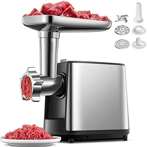 Grinder, Heavy Duty Meat Mincer, Sausage Stuffer Maker, Food Grinder with Sausage & Kubbe Kit, 2 Grinder Plates, Stainless S
Grinder, Heavy Duty Meat Mincer, Sausage Stuffer Maker, Food Grinder with Sausage & Kubbe Kit, 2 Grinder Plates, Stainless S