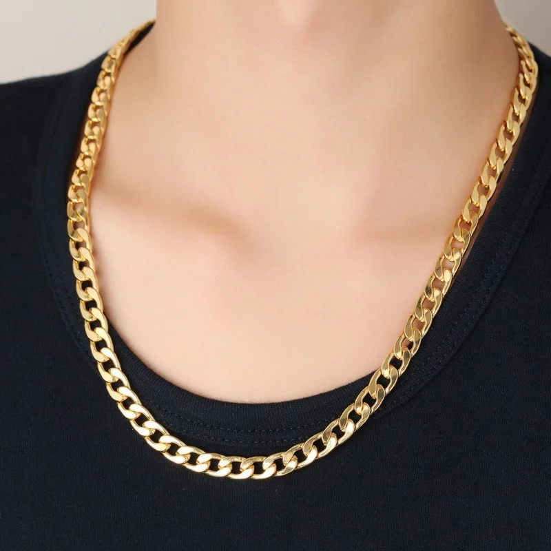 Gold Color Plated Necklace 20 Inch Vacuum Plated Hip Hop HIPHOP Classic Men's Necklace High Quality Gifts Wedding Party
Gold Color Plated Necklace 20 Inch Vacuum Plated Hip Hop HIPHOP Classic Men's Necklace High Quality Gifts Wedding Party