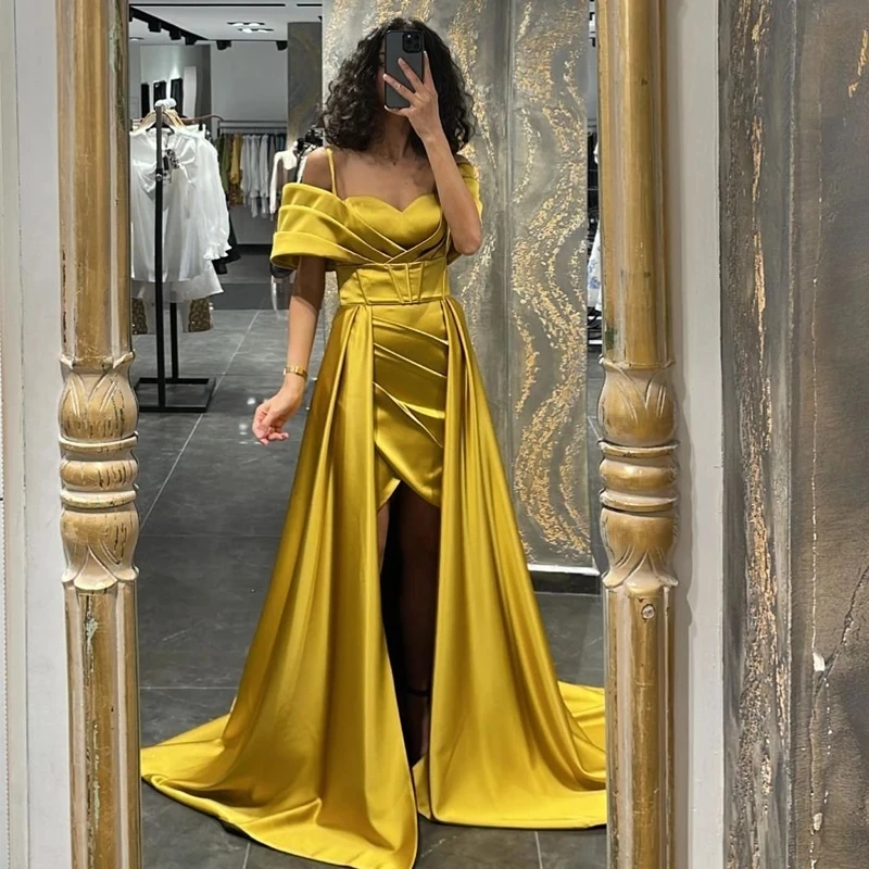 Off The Shoulder Formal Evening Dresses Customized Dubai Long Party Dress Detachable Train Satin Girls Prom Pageant Gowns 2022
Off The Shoulder Formal Evening Dresses Customized Dubai Long Party Dress Detachable Train Satin Girls Prom Pageant Gowns 2022