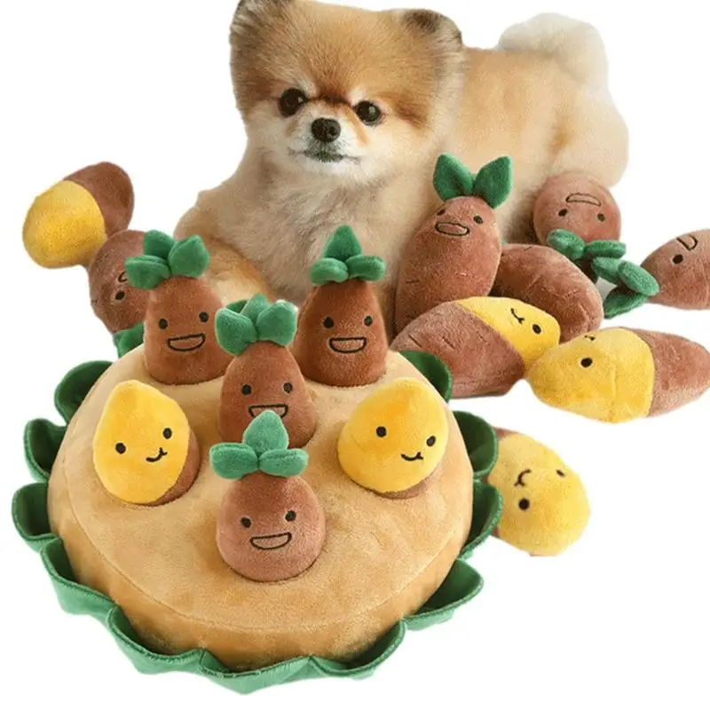 

Dog Snuffle Toy Plush Soft Fabric Hide And Seek Dog Toys Sweet Potato Snuffle Mat Interactive Feed Game Dog Training Toys