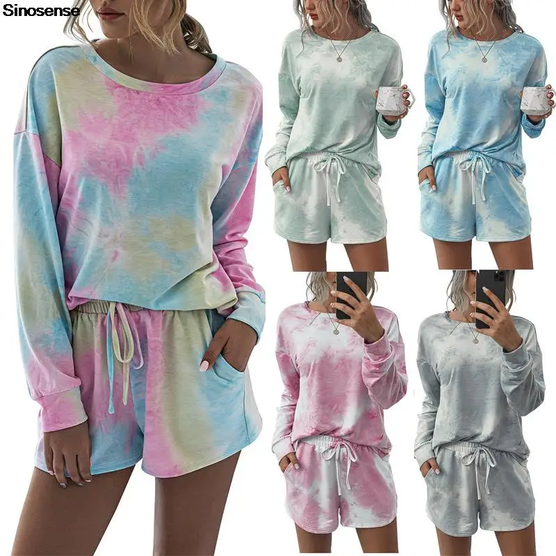 Women Spring Autumn Two Piece Set With Pockets Tie Dye Long Sleeve Sweatshirt Shorts Lounge Wear Outfits Causal Loose Home Suit
Women Spring Autumn Two Piece Set With Pockets Tie Dye Long Sleeve Sweatshirt Shorts Lounge Wear Outfits Causal Loose Home Suit