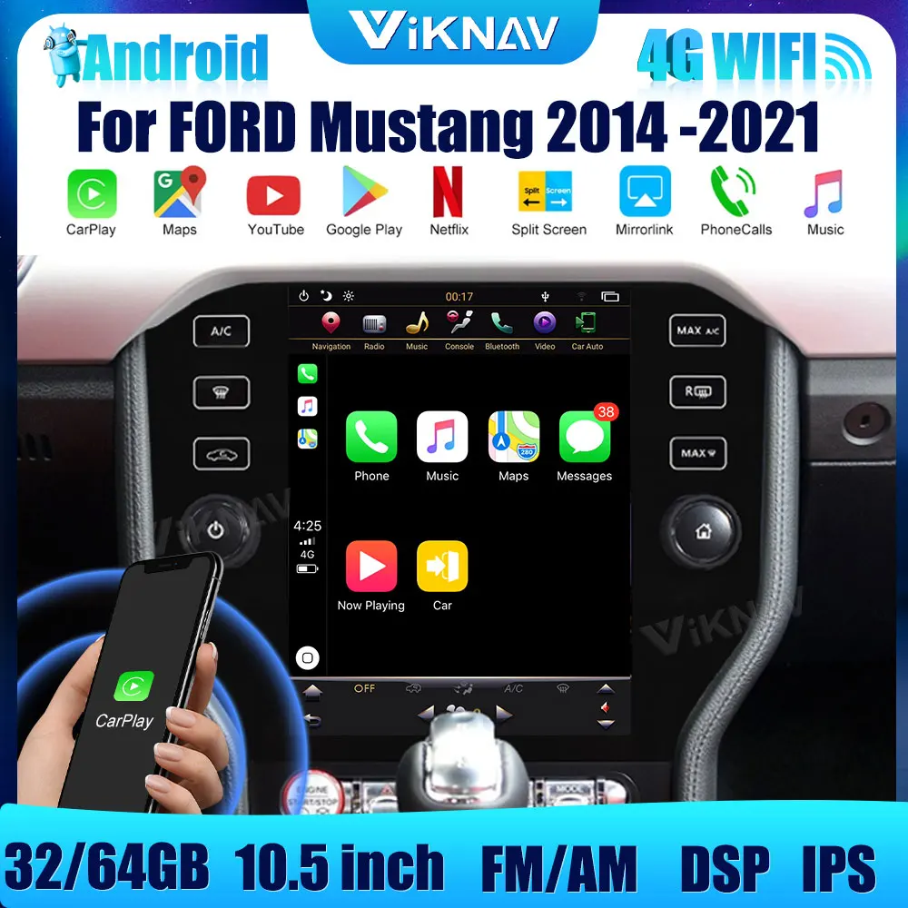 10.5 inch Android with screen For FORD Mustang 2014 -2021 Car GPS Navigation DVD Multimedia radio Player CARPLAY Auto Stereo
10.5 inch Android with screen For FORD Mustang 2014 -2021 Car GPS Navigation DVD Multimedia radio Player CARPLAY Auto Stereo