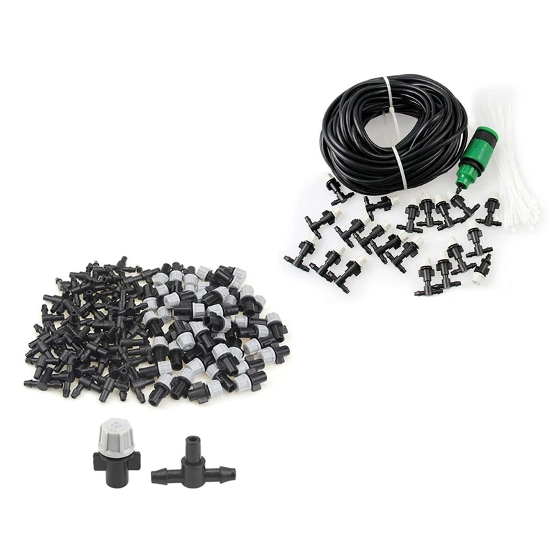 162 Pcs Irrigation Kit: 62 Pcs 66 Feet Leak Proof Misting Cooling System & 50 Pairs Adjustable Atomization Dripper
162 Pcs Irrigation Kit: 62 Pcs 66 Feet Leak Proof Misting Cooling System & 50 Pairs Adjustable Atomization Dripper