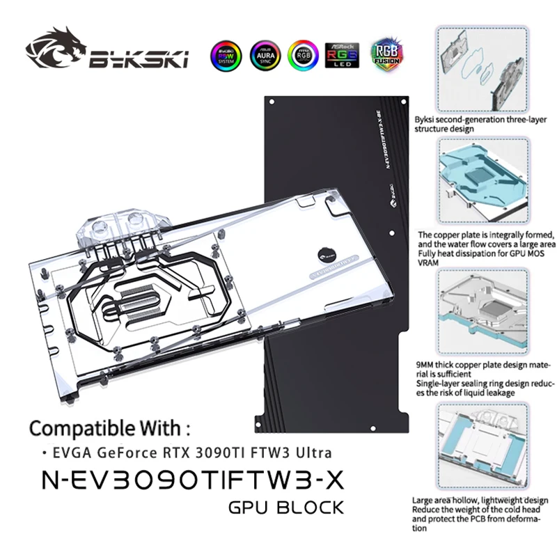 Водяной блок Bykski GPU для EVGA Geforce RTX 3090Ti ULTRA VGA, водяной охладитель для пк с задней пластиной, N-EV3090TIFTW3-X
Водяной блок Bykski GPU для EVGA Geforce RTX 3090Ti ULTRA VGA, водяной охладитель для пк с задней пластиной, N-EV3090TIFTW3-X