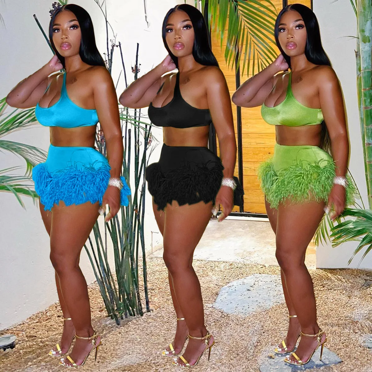Fitness Solid Two Piece Set Feather Fringe Shorts Crop Top Summer Streetwear Women Sexy Bodycon Tracksuit Party Outfits 2022
Fitness Solid Two Piece Set Feather Fringe Shorts Crop Top Summer Streetwear Women Sexy Bodycon Tracksuit Party Outfits 2022