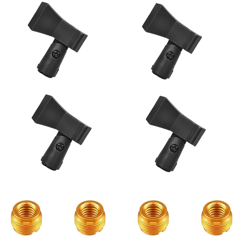 Mic Clips for Stands Microphone Clip Holder Adjustable Condenser Microphone Stand with 4 Copper Nut Adapters 
Mic Clips for Stands Microphone Clip Holder Adjustable Condenser Microphone Stand with 4 Copper Nut Adapters