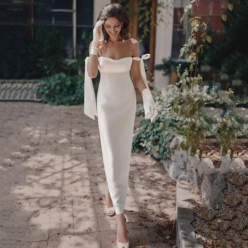 2023 Mermaid Simple Bridal Dresses Women's Elegant Sexy Off Shoulder Wedding Party Greeter Gowns Sleeveless Robe De Mariée Mujer
2023 Mermaid Simple Bridal Dresses Women's Elegant Sexy Off Shoulder Wedding Party Greeter Gowns Sleeveless Robe De Mariée Mujer
