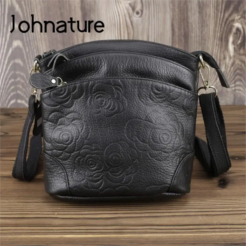 Женская сумка из коровьей кожи Johnature, винтажная сумка с тиснением, с цветочным узором, сумка на плечо из первого слоя воловьей кожи, для отдых... 
Женская сумка из коровьей кожи Johnature, винтажная сумка с тиснением, с цветочным узором, сумка на плечо из первого слоя воловьей кожи, для отдых...