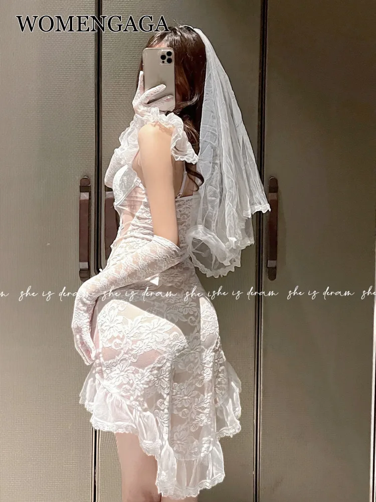 WOMENGAGA Exotic Cosplay Bride Thin Lace Mesh Transparent Wedding Dress Hot Sexy Mini Dresses Set Fashion Uniform Tops IX52
WOMENGAGA Exotic Cosplay Bride Thin Lace Mesh Transparent Wedding Dress Hot Sexy Mini Dresses Set Fashion Uniform Tops IX52