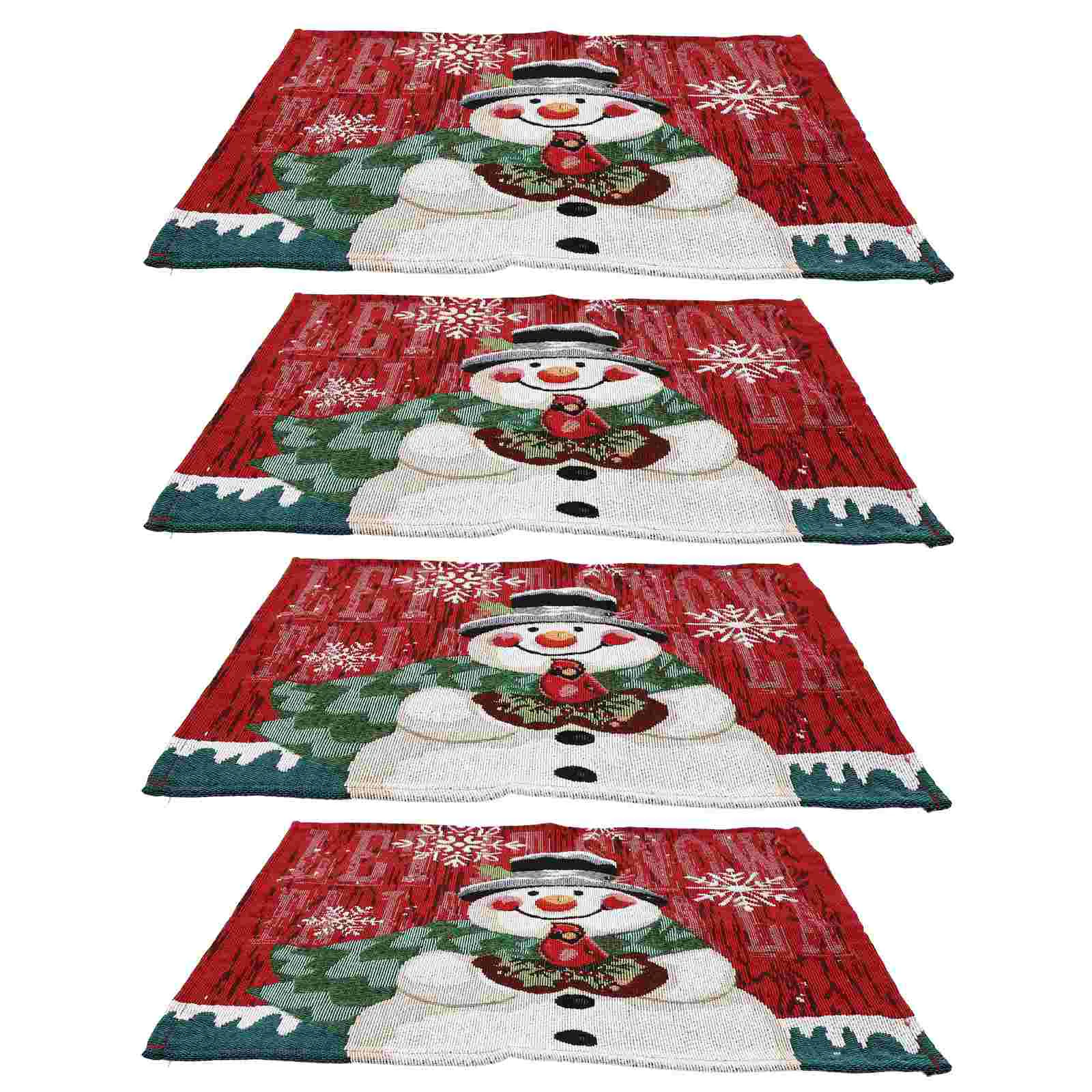 4pcs Table Mats Christmas Placemat Christmas Placemats Set Cotton Placemats Christmas Coaster Snowman Pattern Table Mat
4pcs Table Mats Christmas Placemat Christmas Placemats Set Cotton Placemats Christmas Coaster Snowman Pattern Table Mat
