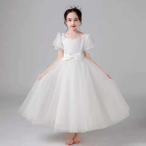 Бальное платье/платье принцессы длиной до пола атласное платье с цветами для девочек платье подружки невесты для первого причастия женское платье