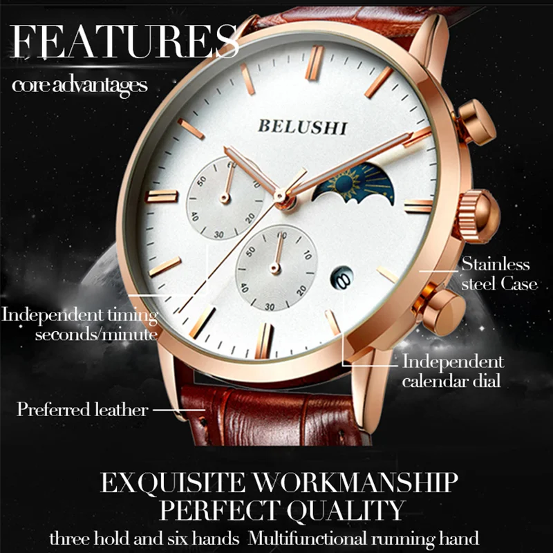 2022 Luminous Business Watch Men Luxury Brand Sun Moon Phase Mens Wristwatch New Unique Chronograph Men Watche Relogio Masculino
2022 Luminous Business Watch Men Luxury Brand Sun Moon Phase Mens Wristwatch New Unique Chronograph Men Watche Relogio Masculino