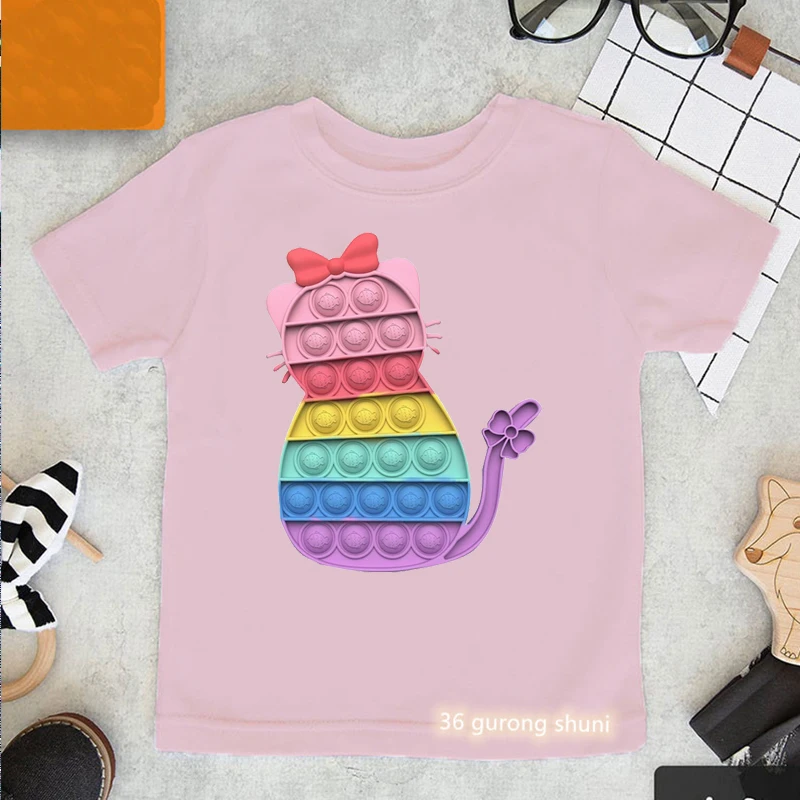 Rainbow Cat Print Girls T-shirt Unicorn Tops Pop It Kids Clothes Kawaii T-shirt Children Harajuku T-shirt
Rainbow Cat Print Girls T-shirt Unicorn Tops Pop It Kids Clothes Kawaii T-shirt Children Harajuku T-shirt