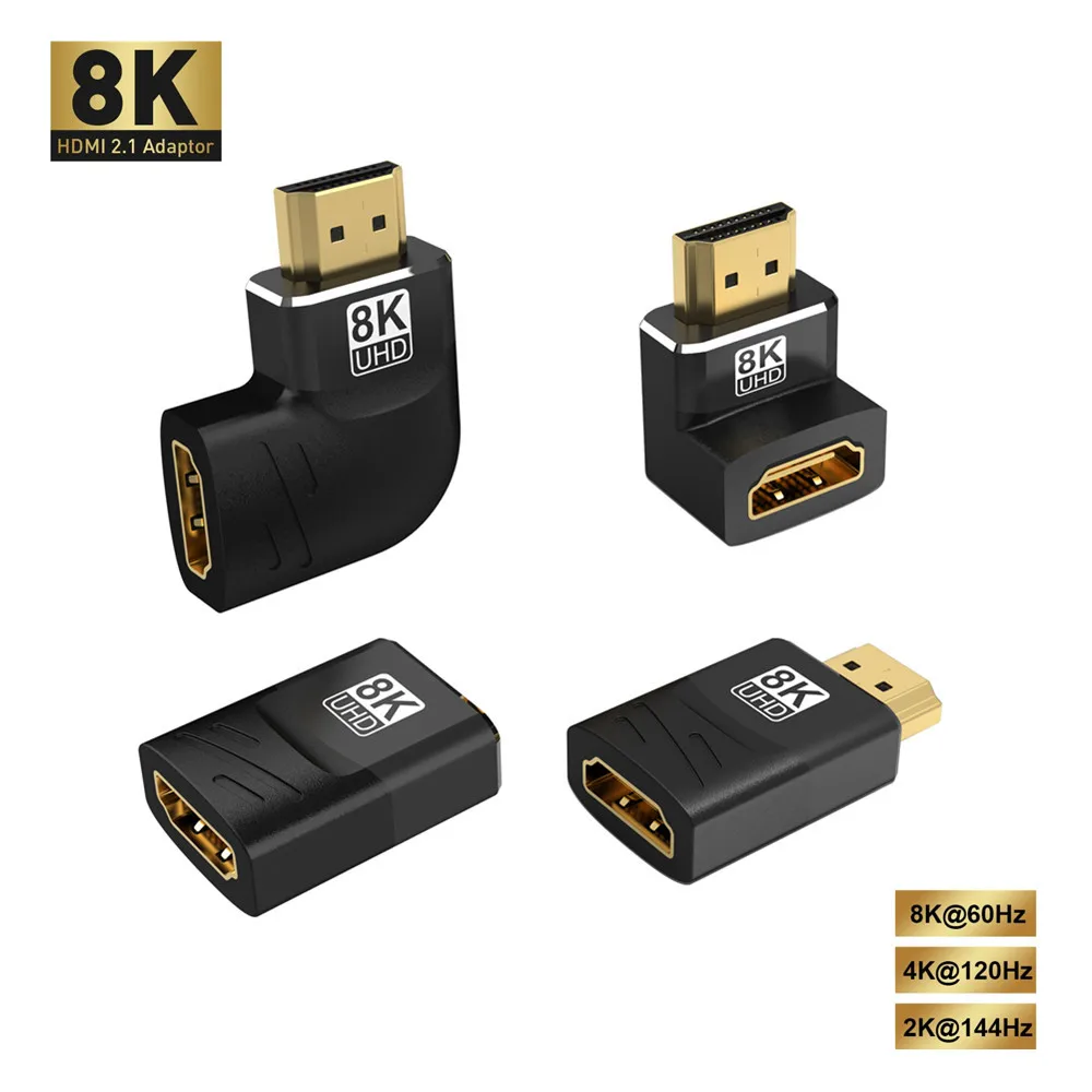 

HDMI-Compatible Male to Female Extender 90/270 Degree Right-angle Adapter 8K 60Hz 4K 120Hz 48Gbps HDR Video for PS5 Laptop HD TV