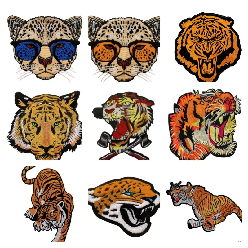 Animal Patch Tiger Cheetah Head Embroidery Gold Cloth Stickers for Coats Repair Damaged Holes Garment Accessories Decoration
Animal Patch Tiger Cheetah Head Embroidery Gold Cloth Stickers for Coats Repair Damaged Holes Garment Accessories Decoration