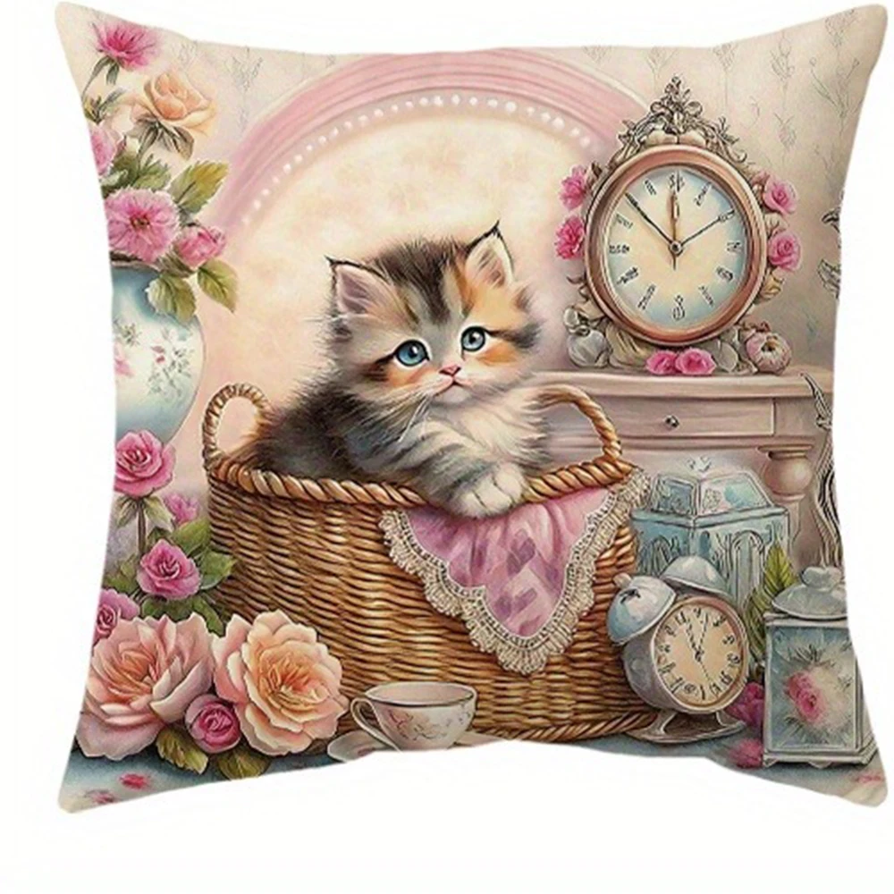 Винтажный стиль Kitten Tea - Time Наволочки Чехлы для дивана для гостиной, мягкие и удобные, украшение для спальни 
Винтажный стиль Kitten Tea - Time Наволочки Чехлы для дивана для гостиной, мягкие и удобные, украшение для спальни