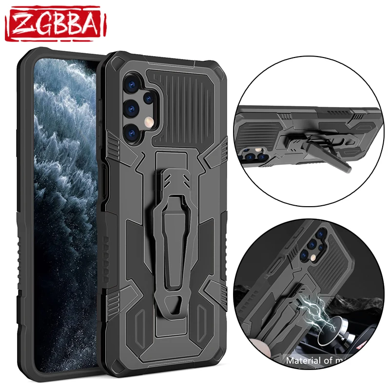 

Shockproof Stand Phone Cover For Samsung Galaxy A71 A51 A41 A72 A52 A42 A50 Back Clip Protection Case For A03S A02S A3 A01 Core