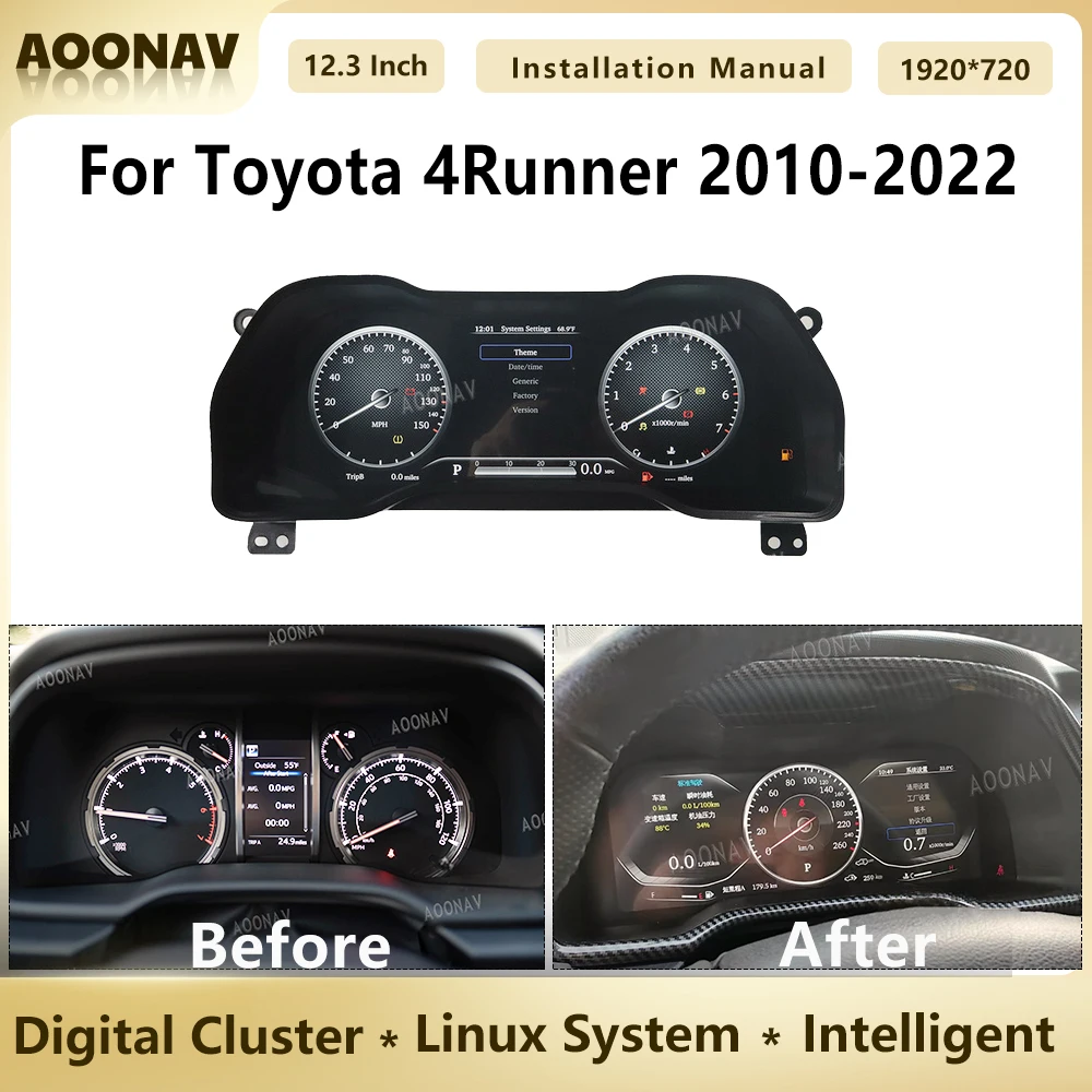 Цифровой приборной панели для Toyota 4runner 2010-2022, кластер инструментов, Автомобильный дисплей, ЖК-экран, измерители скорости, виртуальная кабина, кристалл
Цифровой приборной панели для Toyota 4runner 2010-2022, кластер инструментов, Автомобильный дисплей, ЖК-экран, измерители скорости, виртуальная кабина, кристалл