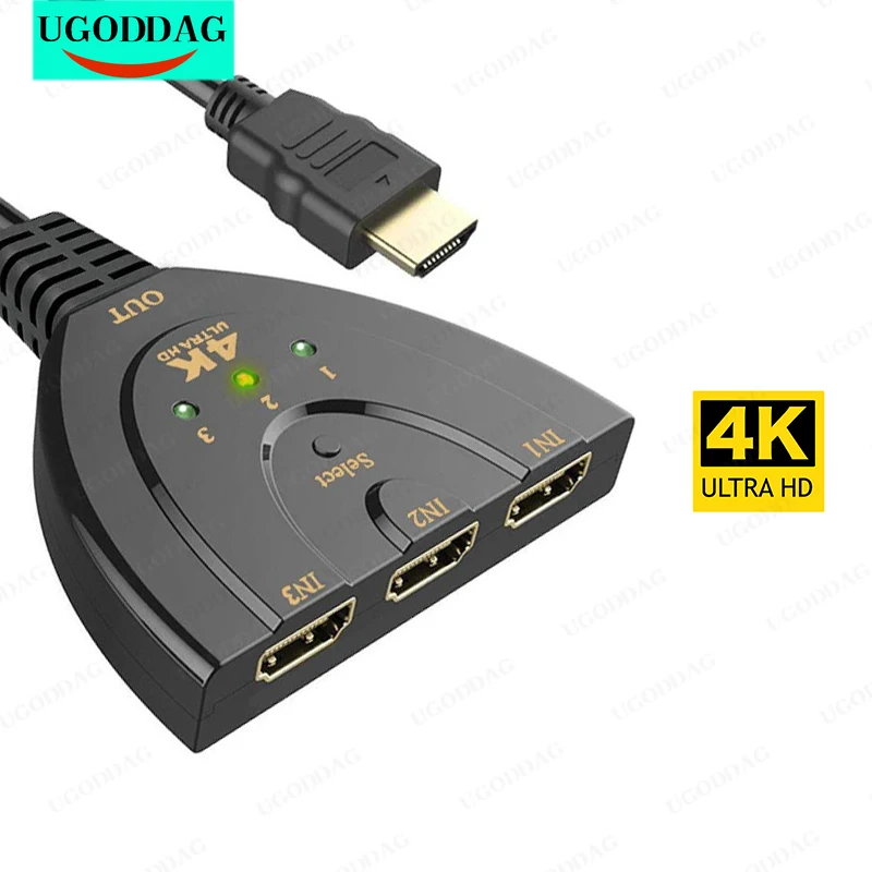 4K*2K 3D Mini 3 Port HDMI-compatible 1.4 Switch 4K Switcher HD Splitter 1080P 3 in 1 out Video Adapter for DVD HDTV Xbox PS3 PS4
4K*2K 3D Mini 3 Port HDMI-compatible 1.4 Switch 4K Switcher HD Splitter 1080P 3 in 1 out Video Adapter for DVD HDTV Xbox PS3 PS4