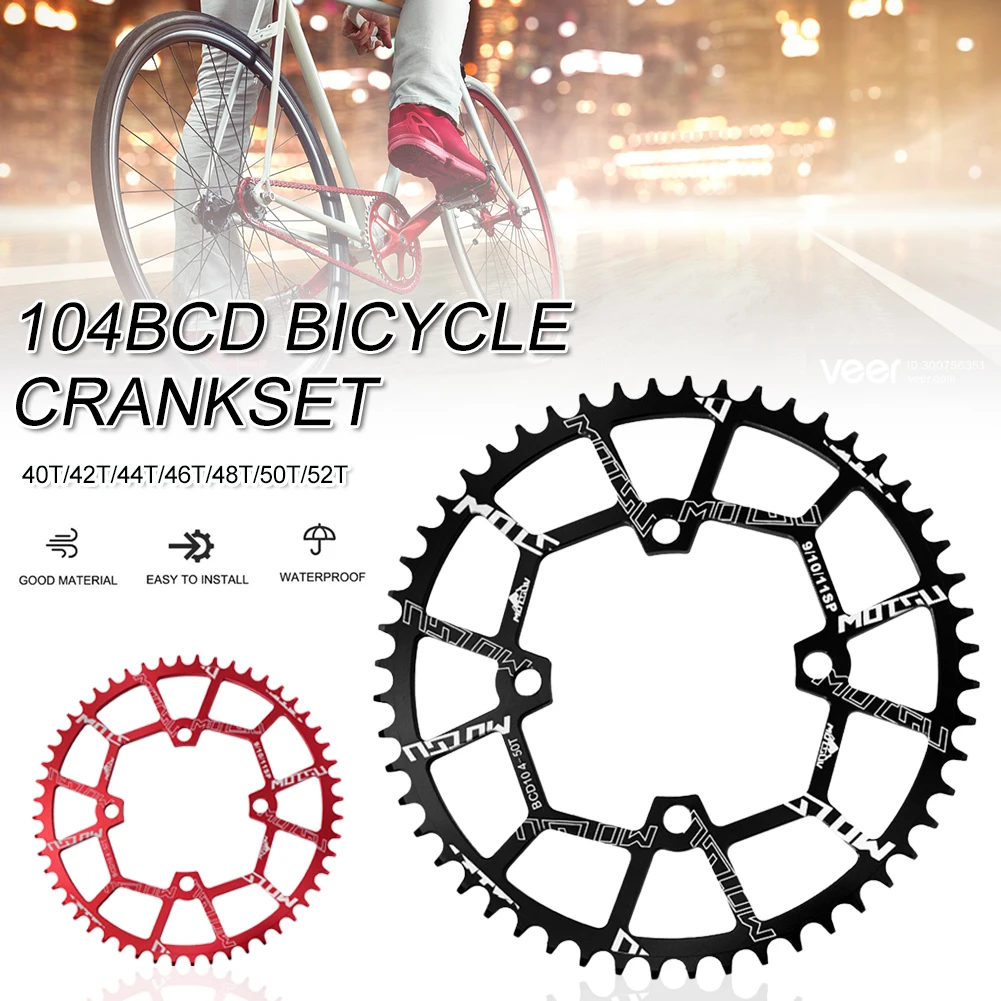 Mountain Bike Single Round Crank 104BCD Wide Narrow Tooth Single Chainring 40T/42T/44T/46T/48T/50T/52T Crankset Bicycle Parts
Mountain Bike Single Round Crank 104BCD Wide Narrow Tooth Single Chainring 40T/42T/44T/46T/48T/50T/52T Crankset Bicycle Parts