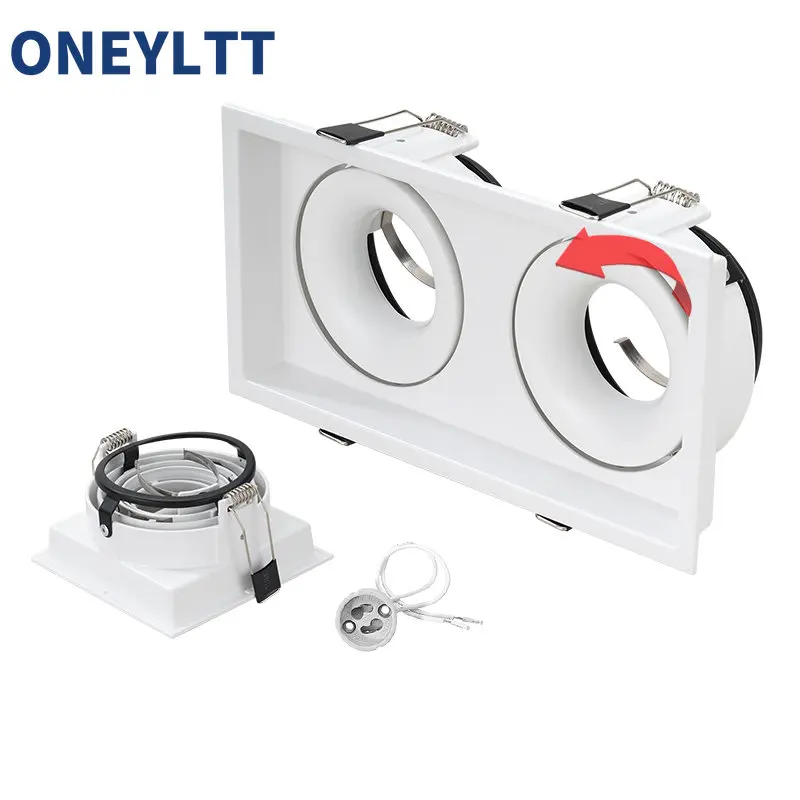 Led spot light housing cover square embedded angle adjustable GU10 anti-glaring downlight frame
Led spot light housing cover square embedded angle adjustable GU10 anti-glaring downlight frame