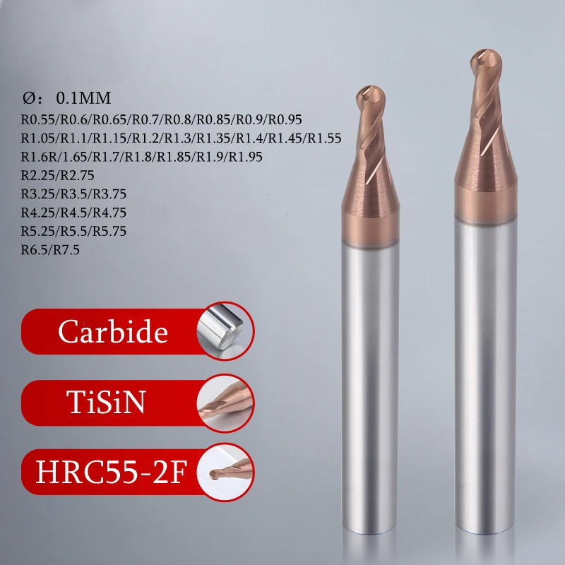 R0.05- R7.5 Ball Nose End Mills CNC Mini Tools 2F Cutting mill 3F aluminum end mill decimal point CNC end mill Face Milling
R0.05- R7.5 Ball Nose End Mills CNC Mini Tools 2F Cutting mill 3F aluminum end mill decimal point CNC end mill Face Milling