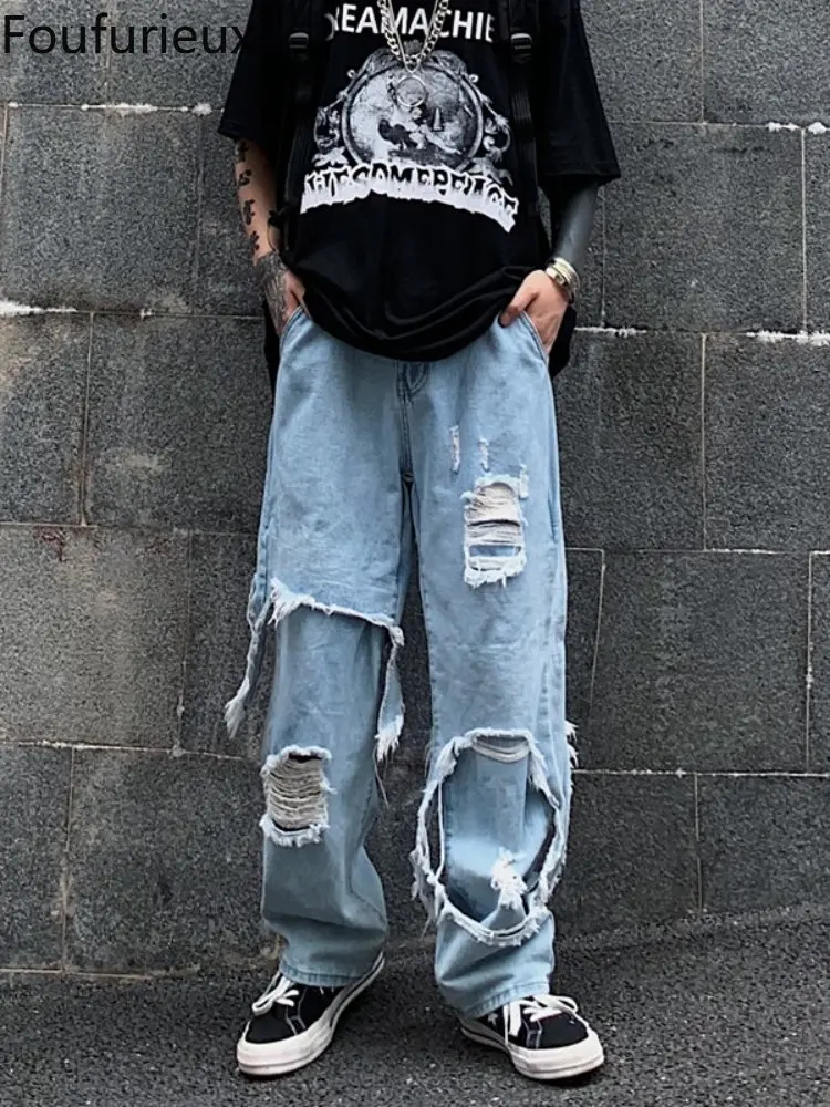 Foufurieux Fashion Cargo Pants Jeans Men Korean Loose Wide Leg Pants High Waist Vintage Harajuku Gothic Jean Trouses Denim Pants
Foufurieux Fashion Cargo Pants Jeans Men Korean Loose Wide Leg Pants High Waist Vintage Harajuku Gothic Jean Trouses Denim Pants