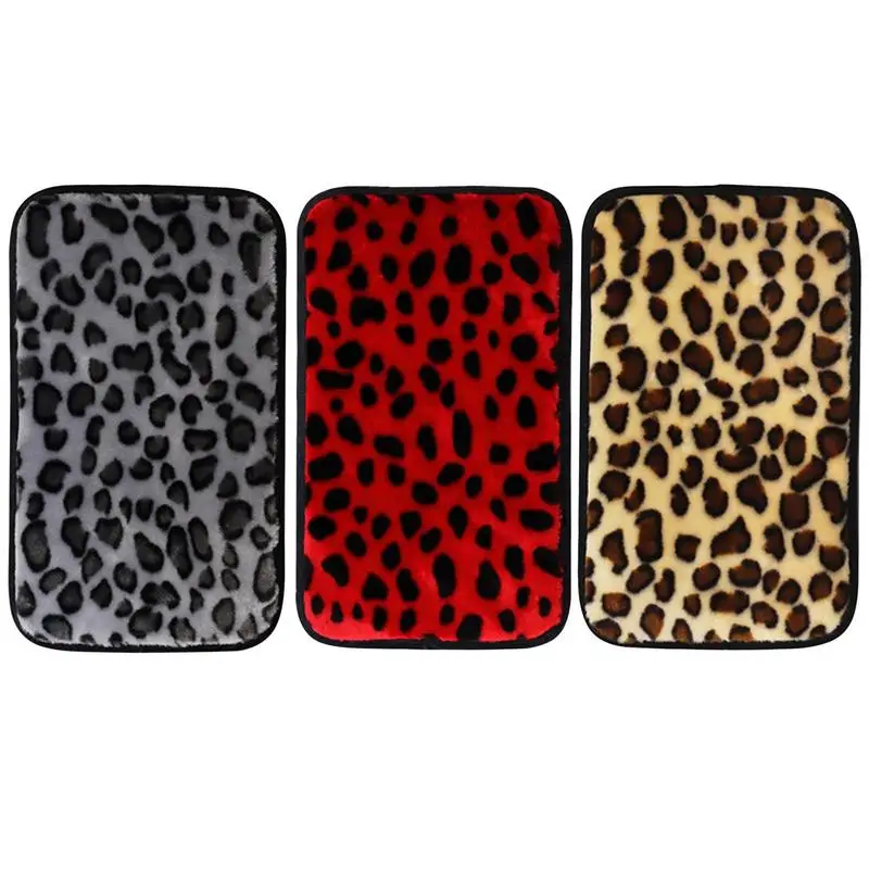 

Leopard Print Center Console Cover Middle Armrest Auto For Most Vehicle SUV Truck Car Universal Padded Pet Cushion Cheetah Autom