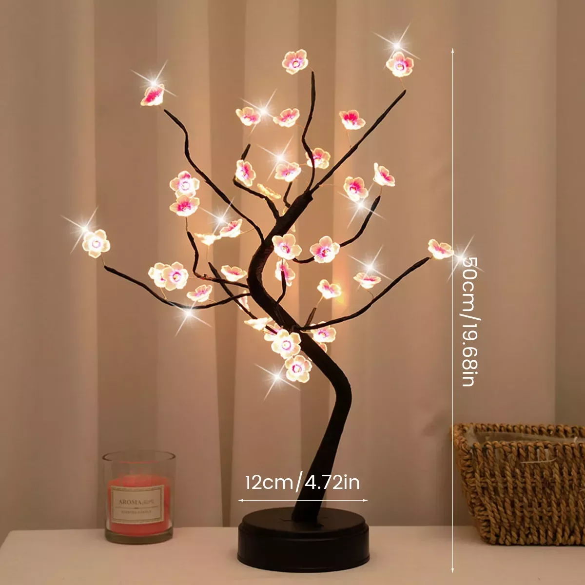 Waterproof LED Cherry Tree Bonsai Lamp Beautiful Decorative Cherry Blossom Tree Light for Home Bedroom Dorm Tabletop Decoration
Waterproof LED Cherry Tree Bonsai Lamp Beautiful Decorative Cherry Blossom Tree Light for Home Bedroom Dorm Tabletop Decoration
