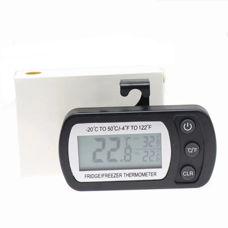 Waterproof Digital Refrigerator Thermometer Max/Min Record Function with Hook 
Waterproof Digital Refrigerator Thermometer Max/Min Record Function with Hook