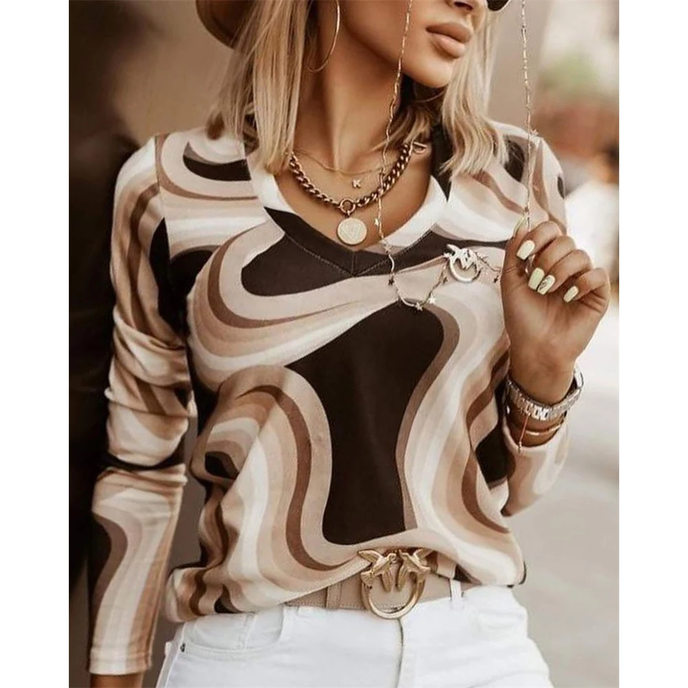 2022 Summer Marble Print Long Sleeve Top Autumn Winter V Neck Long Sleeve Ladies Pullover Tops Casual Daily Blouse T-Shirts New 
2022 Summer Marble Print Long Sleeve Top Autumn Winter V Neck Long Sleeve Ladies Pullover Tops Casual Daily Blouse T-Shirts New