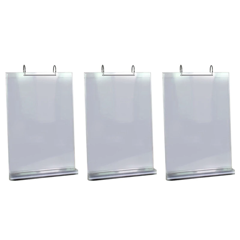 

New 3X A4 Multi-Page Flip Display Card Label Display Stand Detachable Label Business Menu Holder