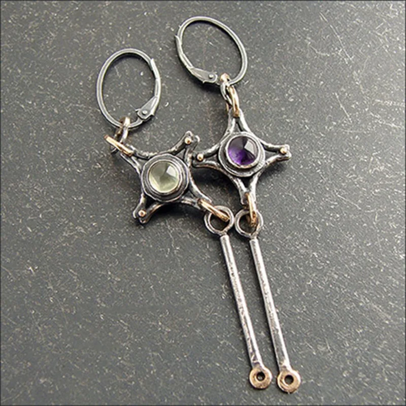 1Pair Boho Retro Handmade Long Metal Dangle Earring Purple and Green Crystal Drop Earrings For Women Wedding Engagement Jewelry
1Pair Boho Retro Handmade Long Metal Dangle Earring Purple and Green Crystal Drop Earrings For Women Wedding Engagement Jewelry
