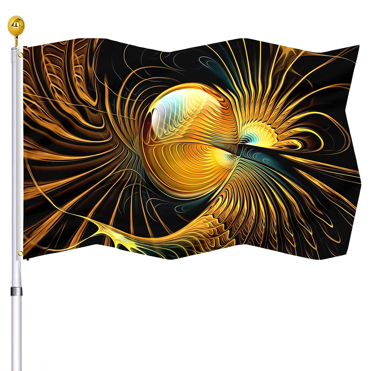 Abstract Flag Abstraction Fractal Curve Sphere Black Background Flag Double Stitched Polyester with Brass Grommets for Women Men
Abstract Flag Abstraction Fractal Curve Sphere Black Background Flag Double Stitched Polyester with Brass Grommets for Women Men