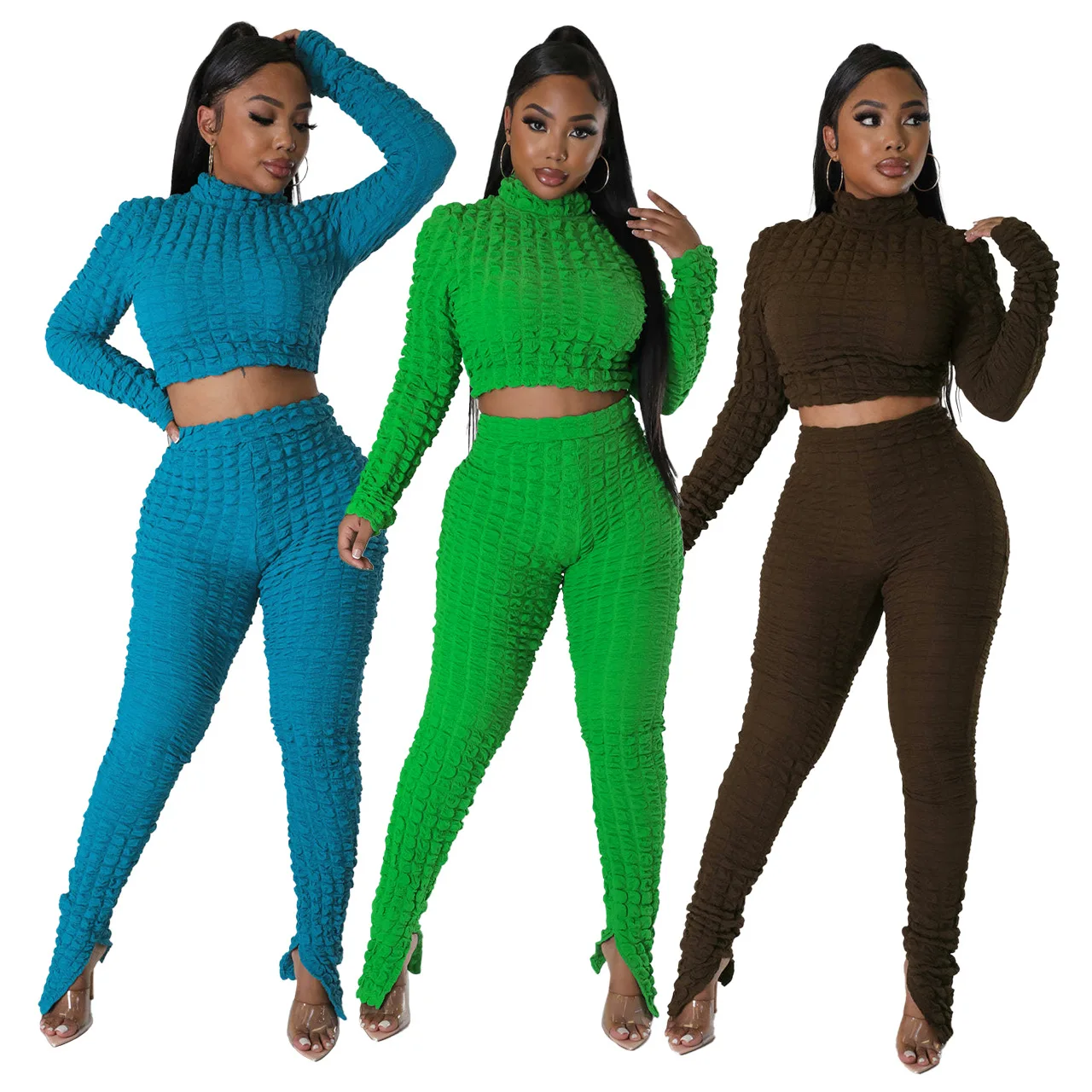 winter sexy puff plaid 2 piece sets women long sleeve turtleneck crop top and long pants sets stretchy club outfits
winter sexy puff plaid 2 piece sets women long sleeve turtleneck crop top and long pants sets stretchy club outfits