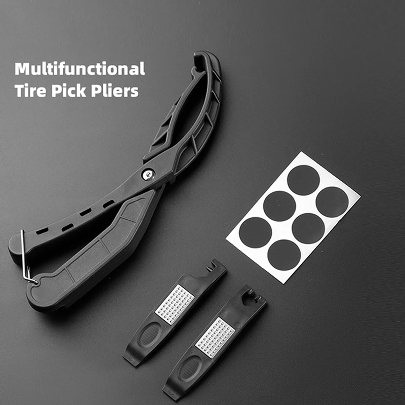 Bicycle Tire Pliers Clamp With 6 Glue-Free Tire Patches Set Outdoor Professional Bike Tyre Remover Clip Cycling Repair Tools 1PC
Bicycle Tire Pliers Clamp With 6 Glue-Free Tire Patches Set Outdoor Professional Bike Tyre Remover Clip Cycling Repair Tools 1PC