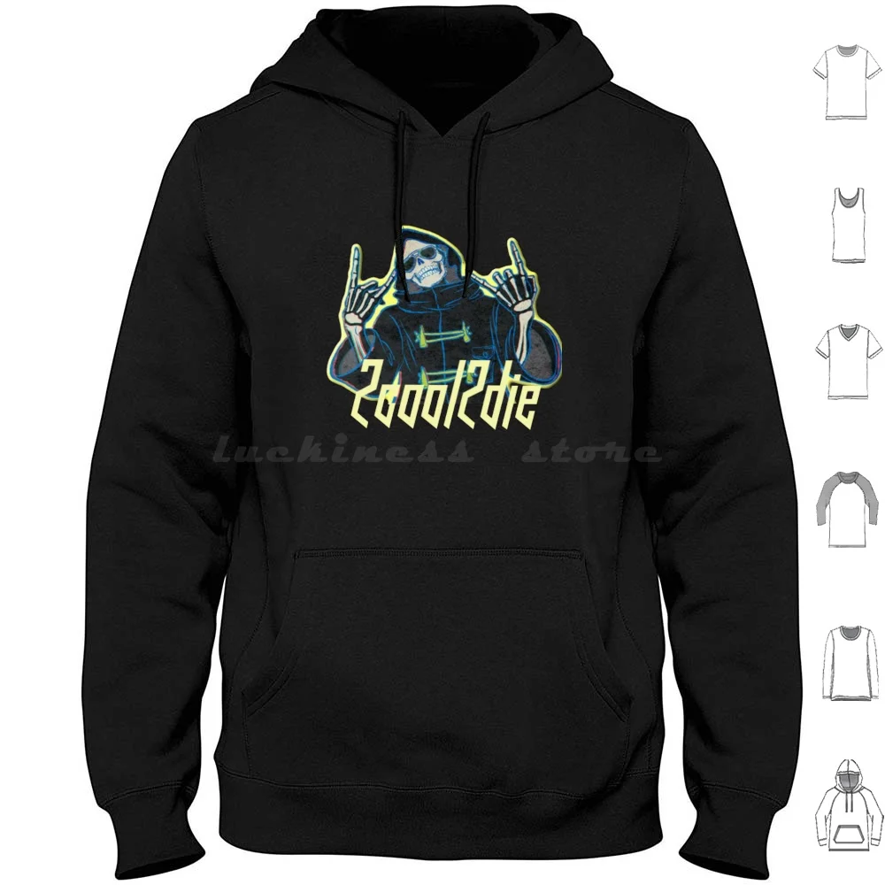 

2Cool2Die Hoodie cotton Long Sleeve Uncle Death Let It Die Death Lid Cool Funny Gang Game Videogame Anime Manga Dark Goth Emo